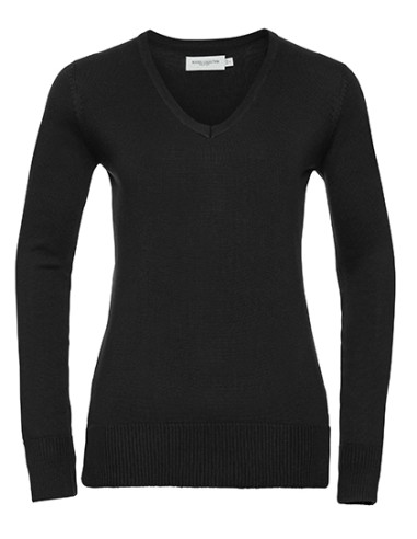 R-R-710F-0-Ladies V-Neck Knitted Pullover